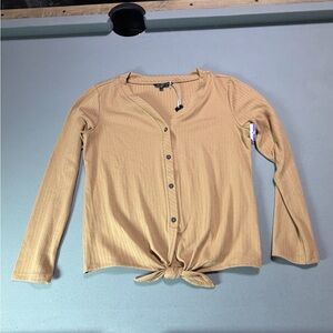 Velvet Heart Beige Button-Down Shirt